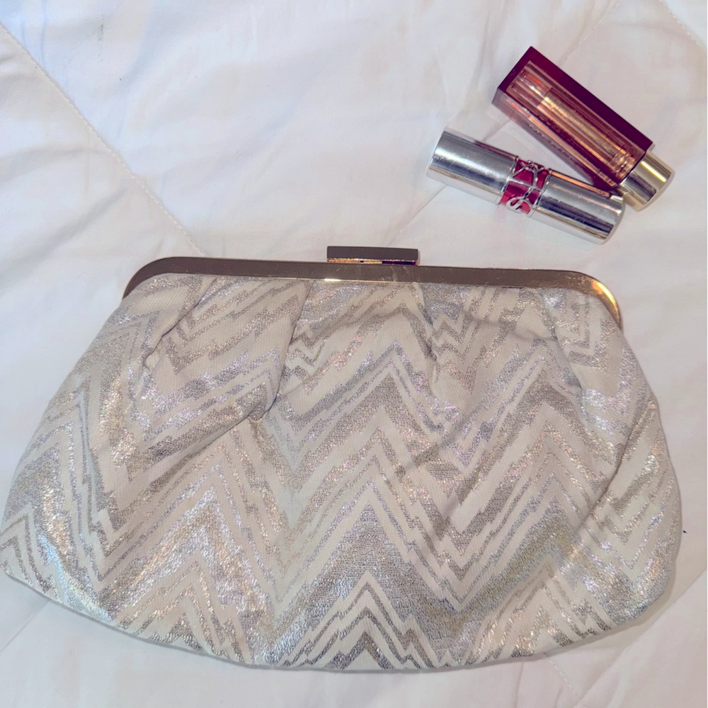 Trina Turk Metallic Zig Zag Clutch